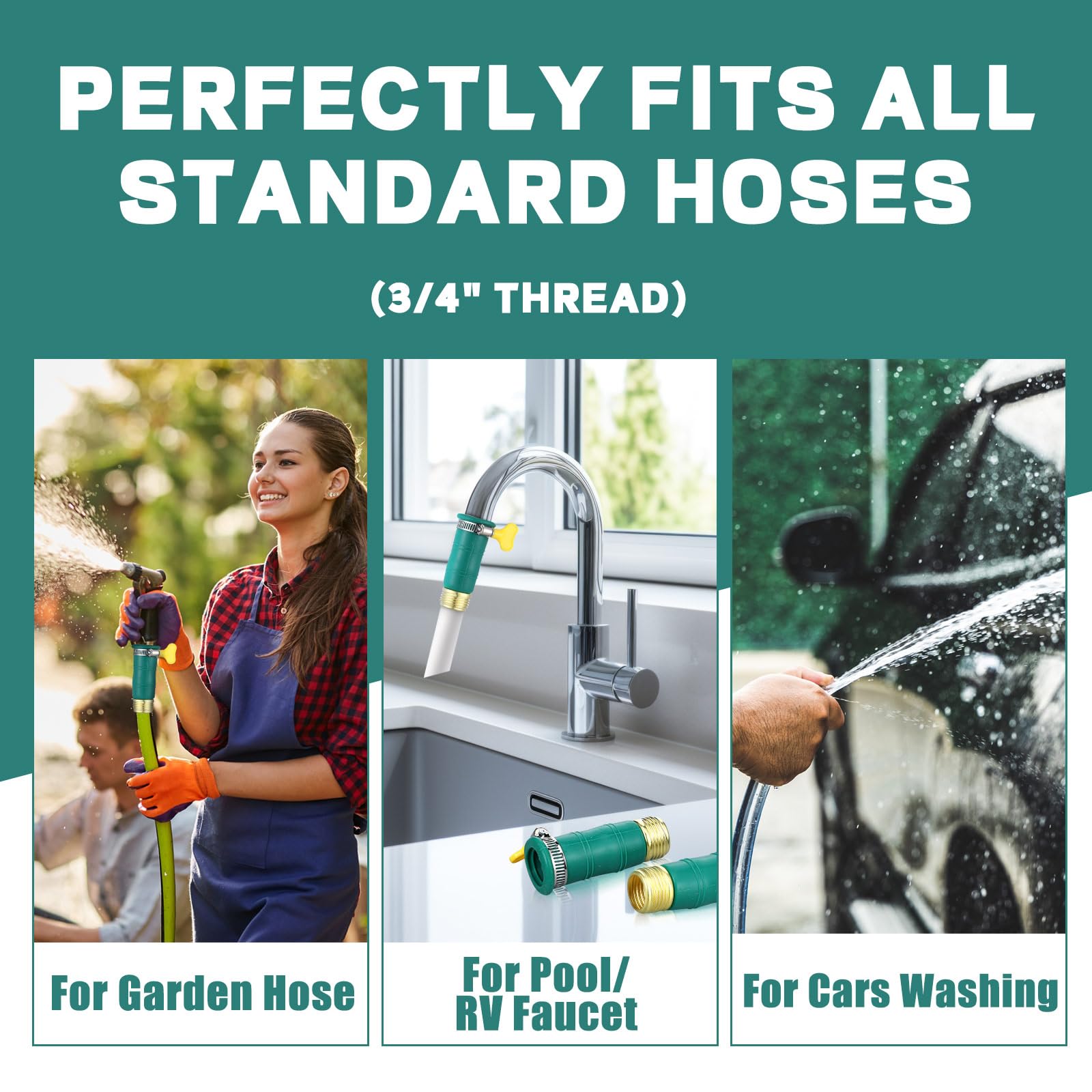 Innconee easy-install adapter works in kitchens, bathrooms, and campsites.