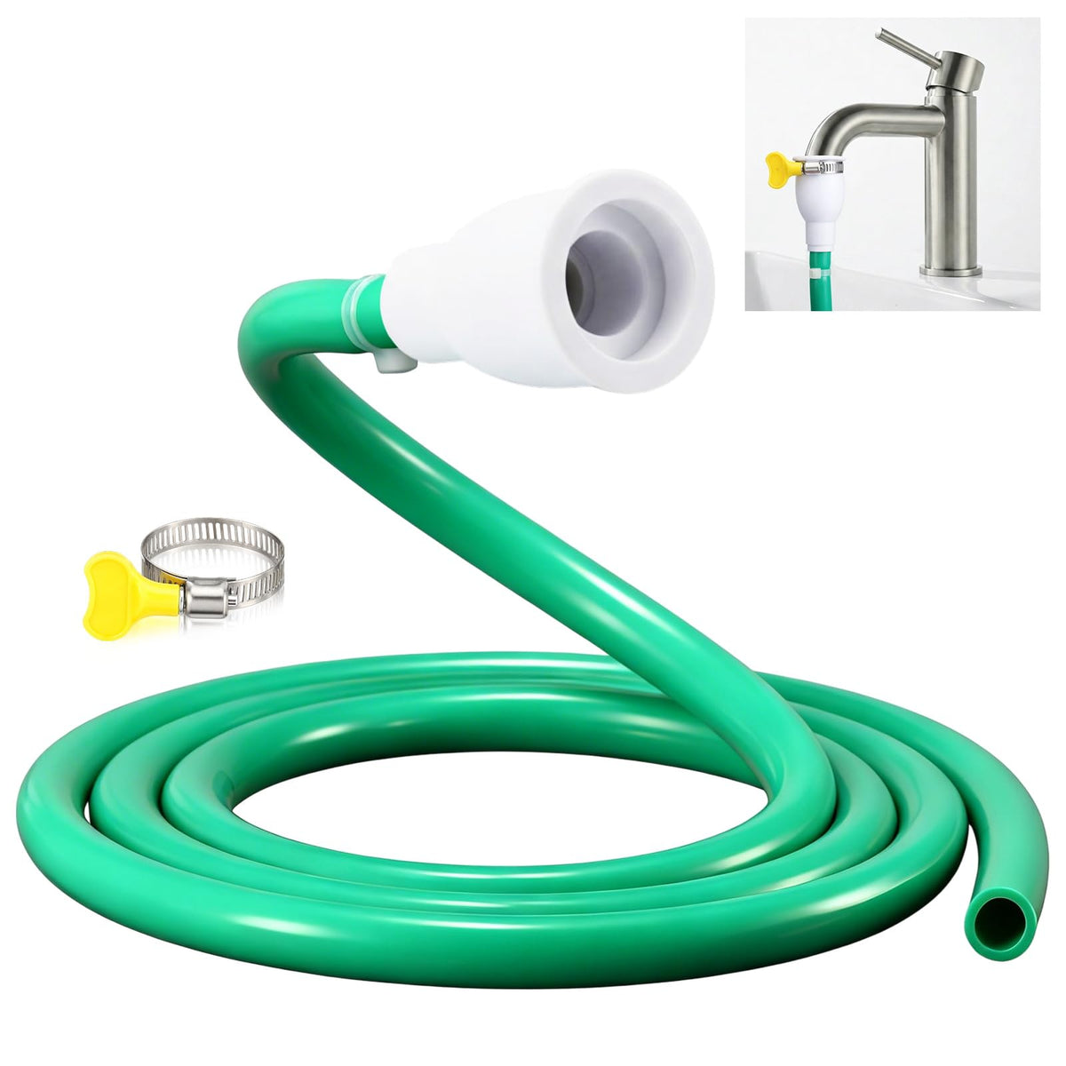 Innconee faucet hose adapter assembly for seamless water transfer.