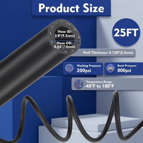 Innconee hose shows a black textured exterior built to withstand outdoor wear.