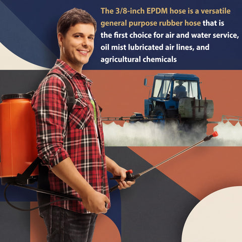 Innconee EPDM hose resists heat, sun, ozone, and weathering for outdoor use.