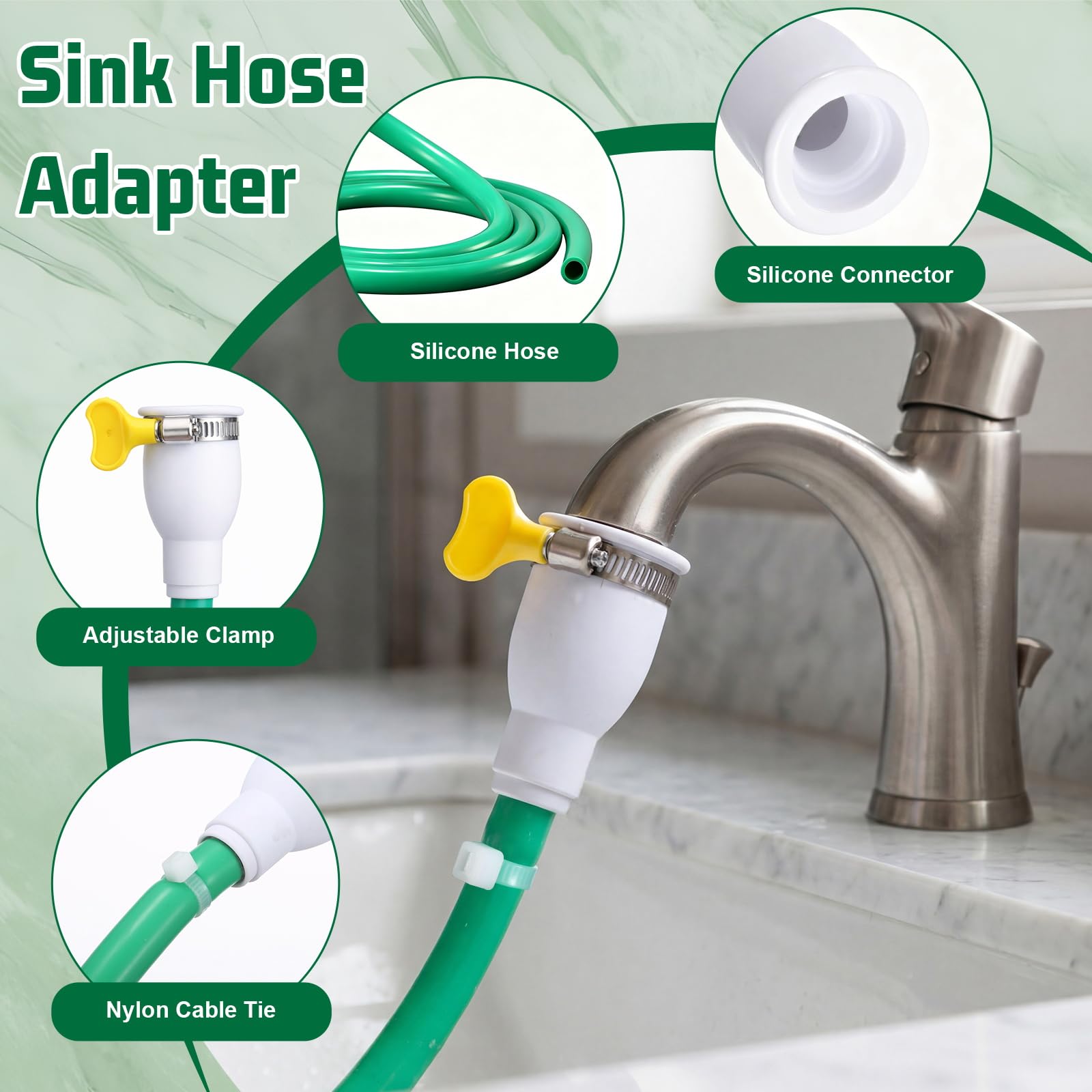Innconee stainless steel clamp provides a secure connection.