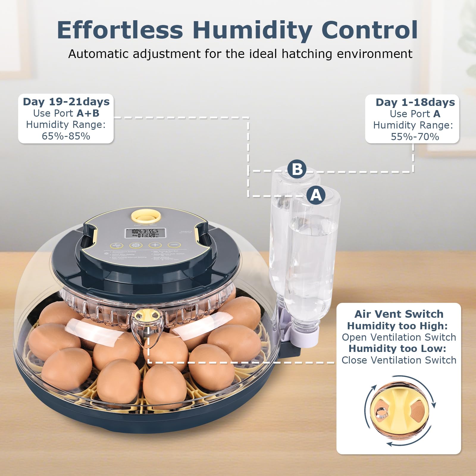 InnHom auto-turner in action simulates hen turning for even embryo growth.