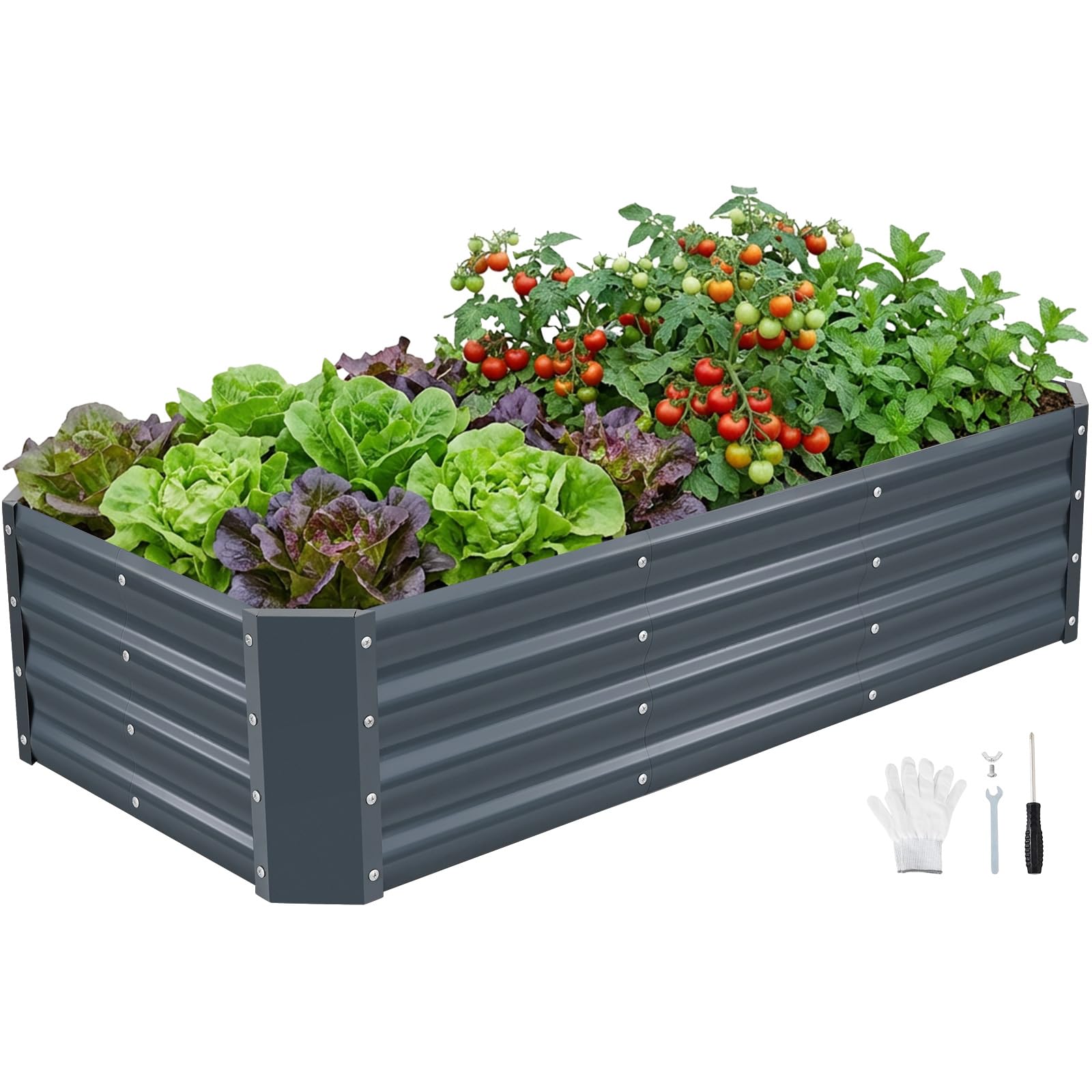 INNO STAGE 4x2x1ft galvanized bed front view highlights sturdy construction.