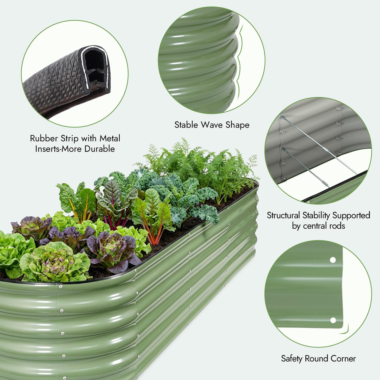 Easy-assembly INNO STAGE bed in olive green with included tools