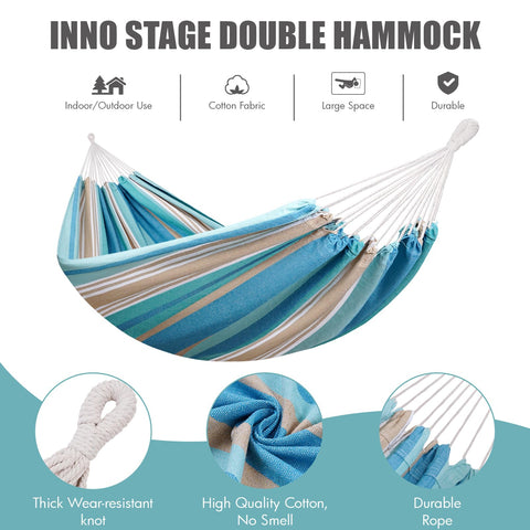 Easy-hang woven strings and loops on INNO STAGE hammock for quick setup