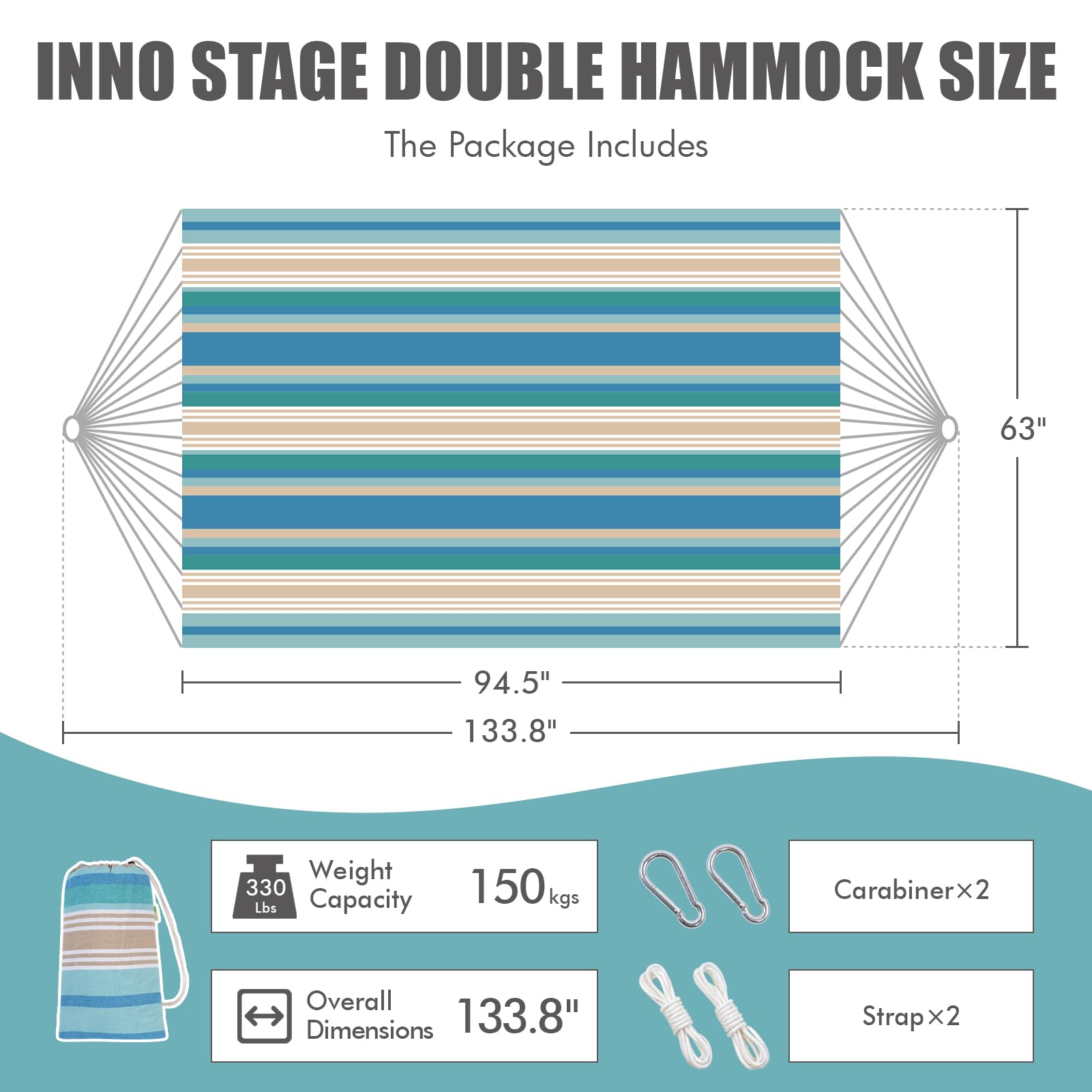 Large INNO STAGE hammock bed dimensions for two adults