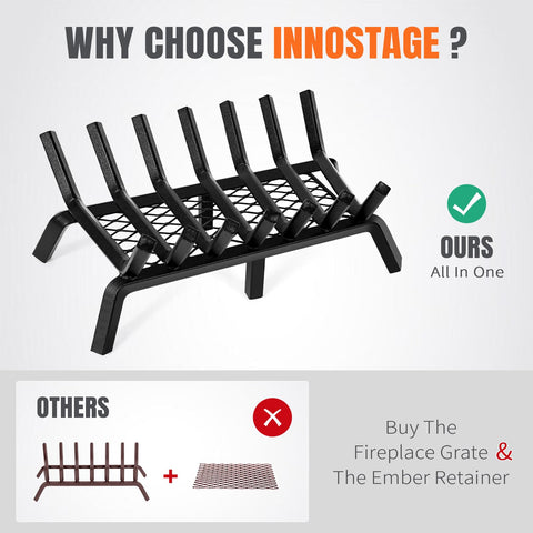 INNO STAGE heavy-duty steel construction withstands heat and heavy logs