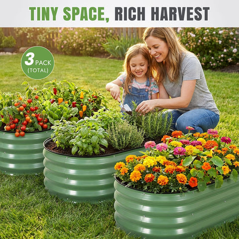 INNO STAGE oval raised bed with crossbars for enhanced stability in gardens