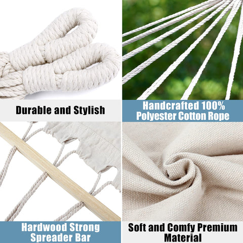 INNO STAGE rope hangers and knotted loops show durable construction.