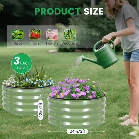 INNO STAGE round 2ft diameter bed offers compact, accessible growing space