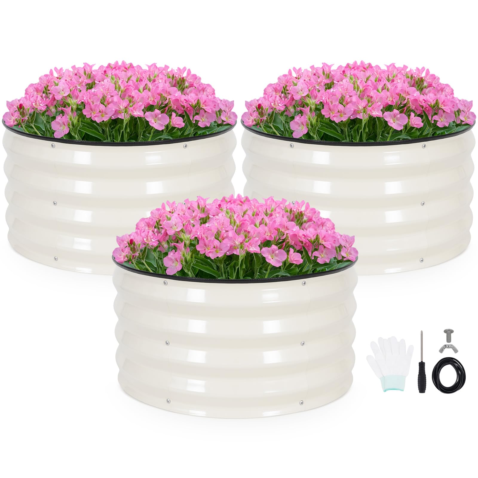 INNO STAGE round galvanized raised garden bed assembly kit for quick outdoor setup