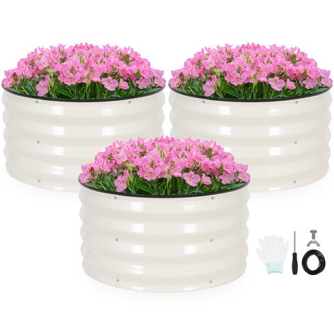 INNO STAGE round galvanized raised garden bed assembly kit for quick outdoor setup