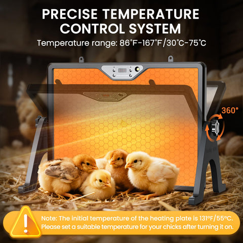 INNOLAND dual-sided heating panel delivering balanced heat across the coop.