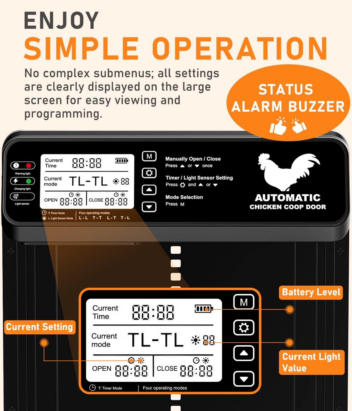 INNOLAND remote control at 20 meters enabling convenient door operation from a distance.