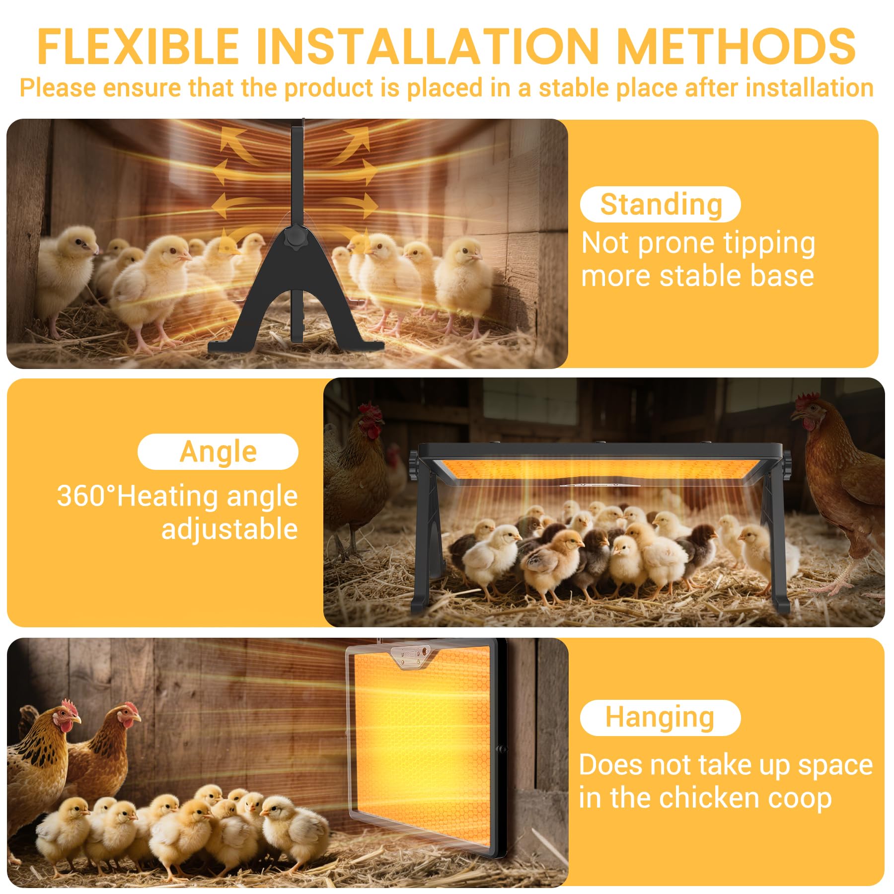 INNOLAND soft LED light helps monitor the flock in low light.