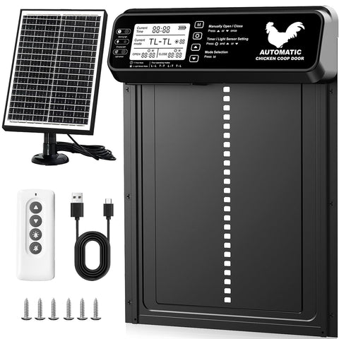 INNOLAND solar panel and door closeup showing energy capture for remote coops.