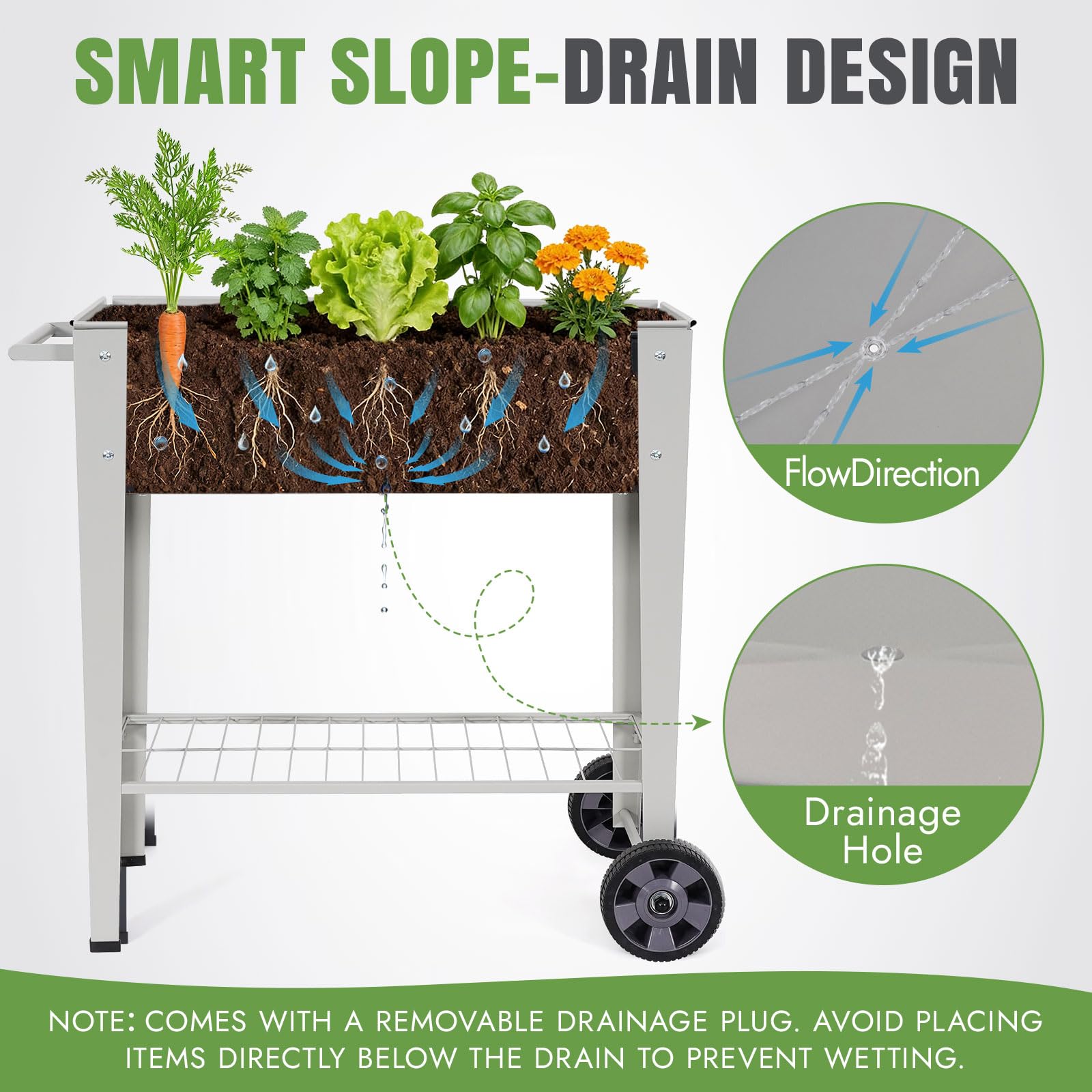 Protective corner guards prevent scratches on outdoor surfaces.