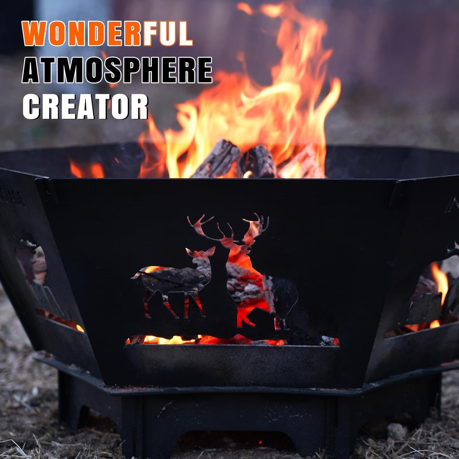 INNO STAGE open design allows easy wood addition during fires.