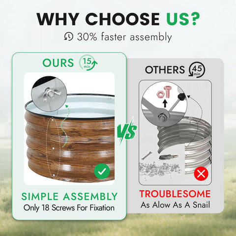 INNO STAGE bed with smooth edges for safe handling and planting.