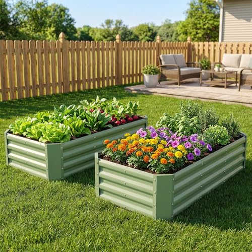 Two-pack INNO STAGE garden boxes ready for fresh herbs and salads