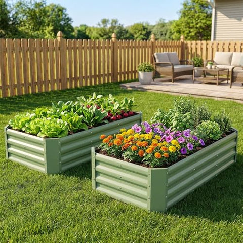 Two-pack INNO STAGE garden boxes ready for fresh herbs and salads