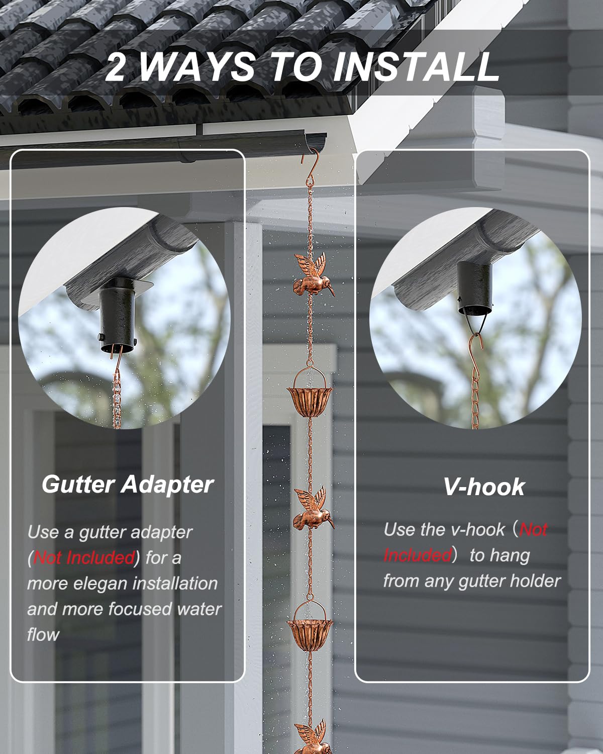 INNOWARMER adjustable S-hook design simplifies installation on many gutters.