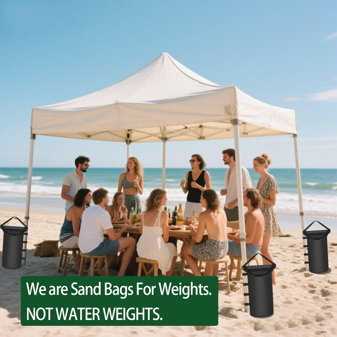 Inntop 1680D fabric canopy weights provide durable wind resistance.