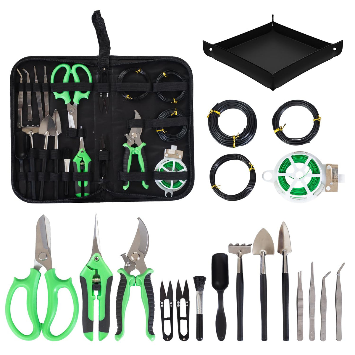 Inntop bonsai tools kit storage bag keeps tools organized for quick bonsai sessions.