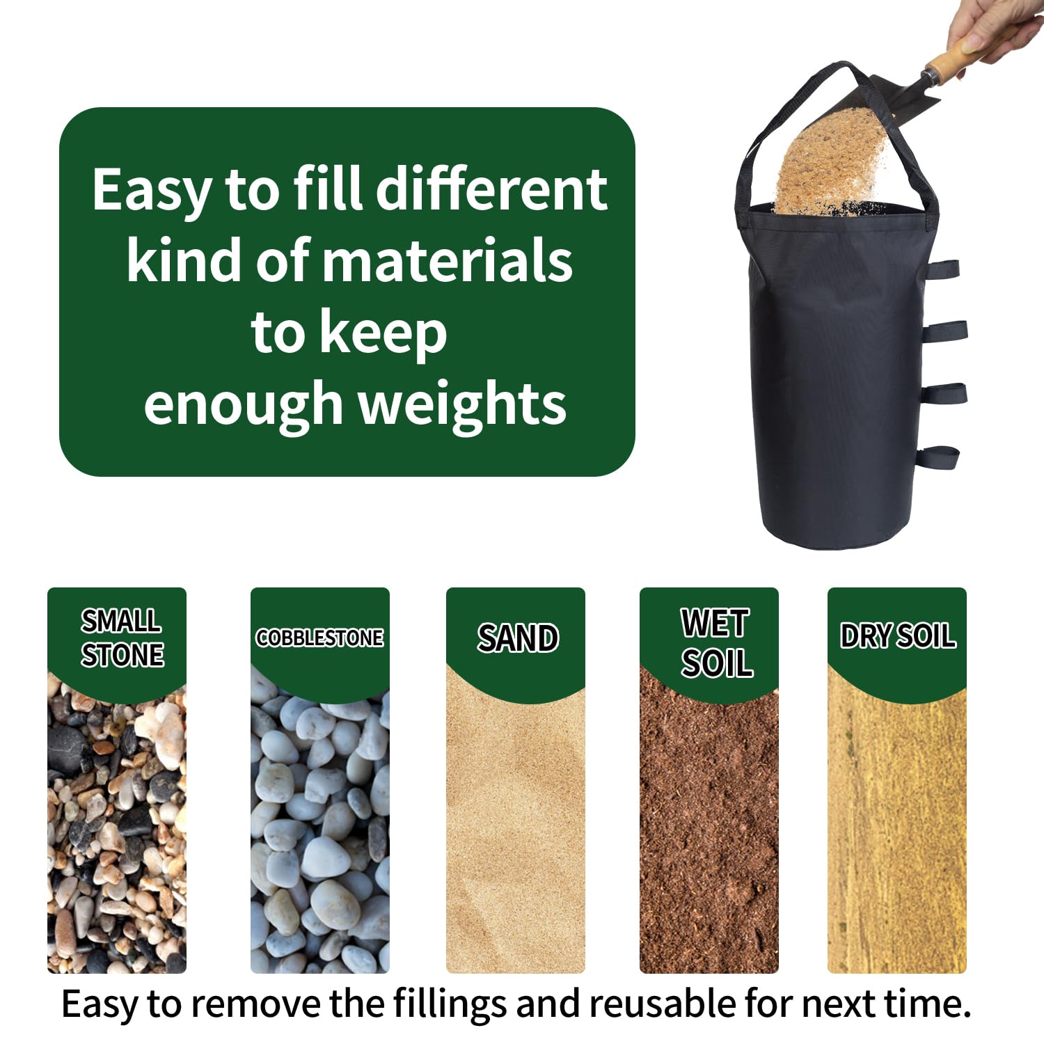 Inntop canopy weights with Velcro secure closures for quick stabilization.