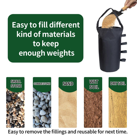 Inntop canopy weights with Velcro secure closures for quick stabilization.