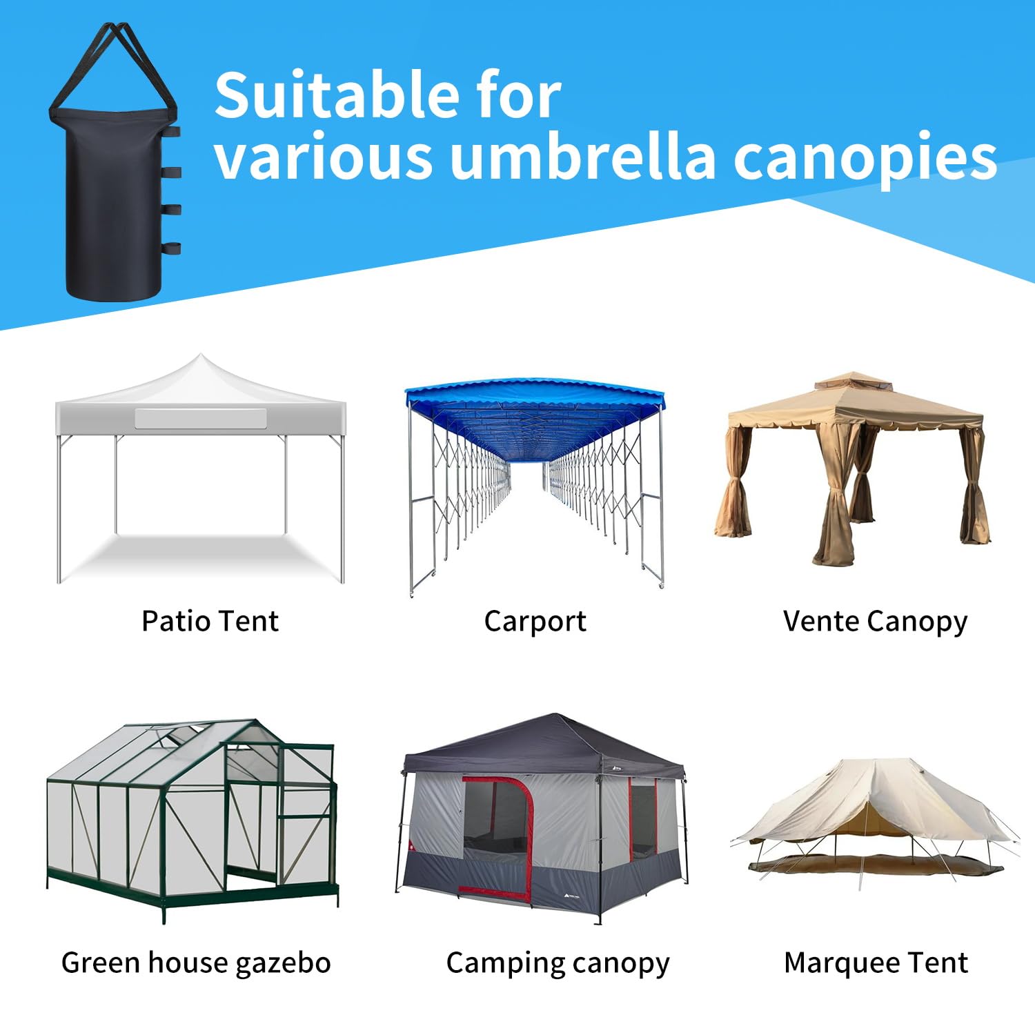 Inntop durable canopy weights suitable for tents, gazebos, sunshades