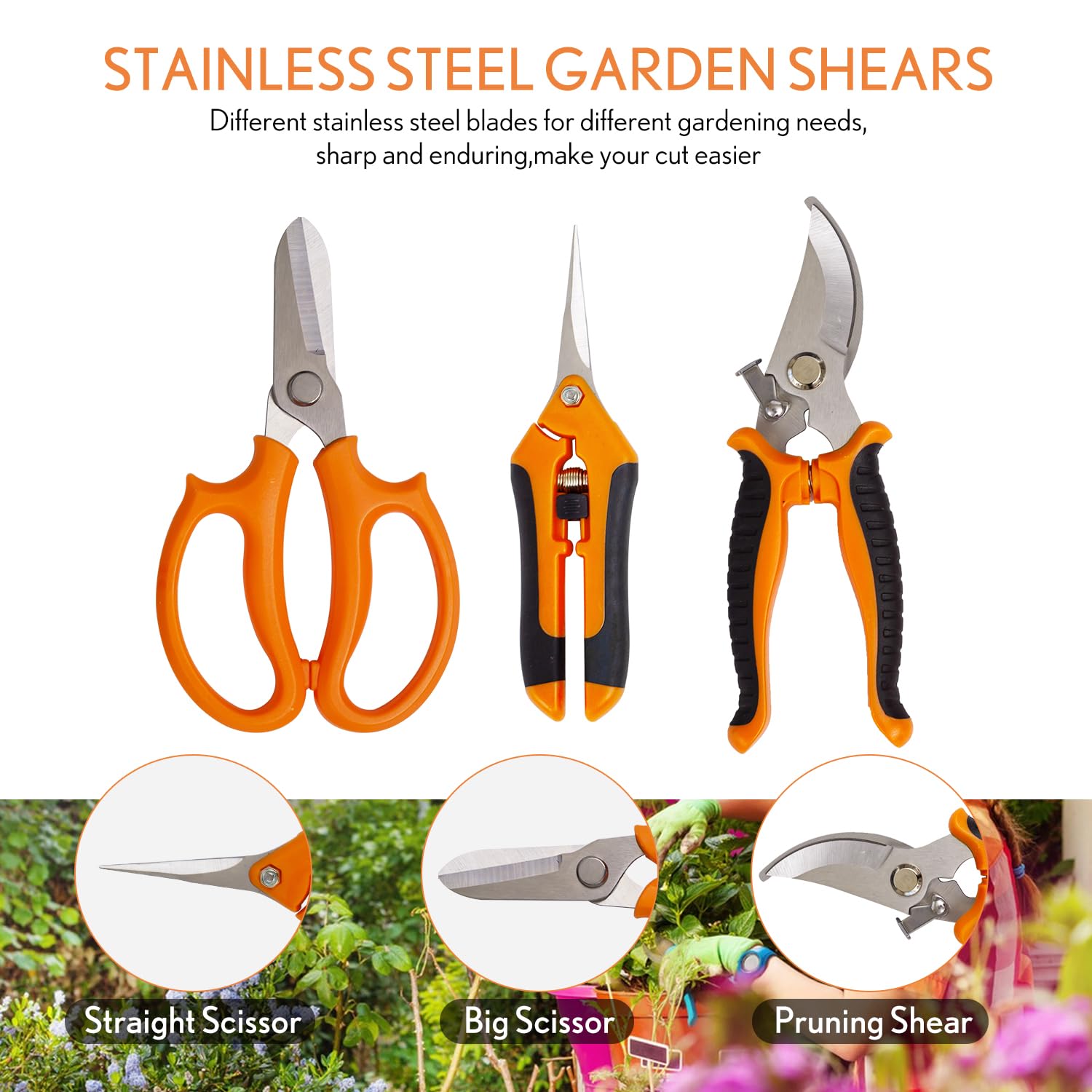 Inntop succulent tool set includes mini spades, rake, and tweezers for small plants.