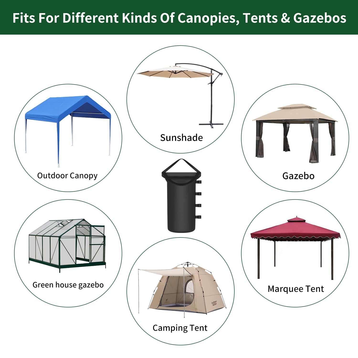 Inntop weather-stable setup for gazebos, umbrellas, pergolas, and patios.