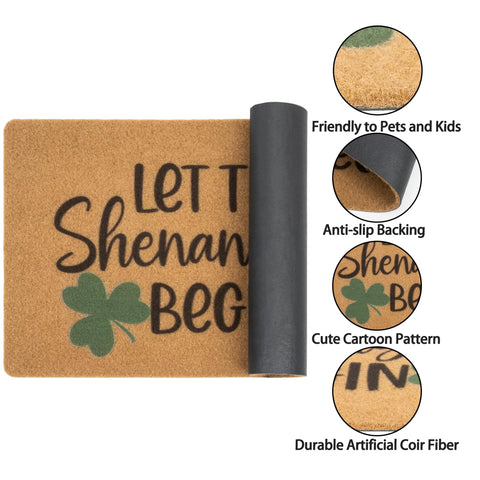 INOGIH Irish home decor welcome mat adds festive charm to entryways