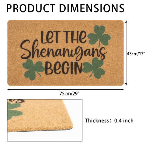 INOGIH Lucky Clover doormat with non-slip backing for safe outdoor use