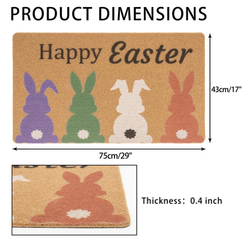 INOGIH Spring welcome doormat shows faux-coir texture for durability.