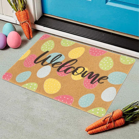 INOGIH Spring welcome mat 17x29 inches enhances front door decoration.