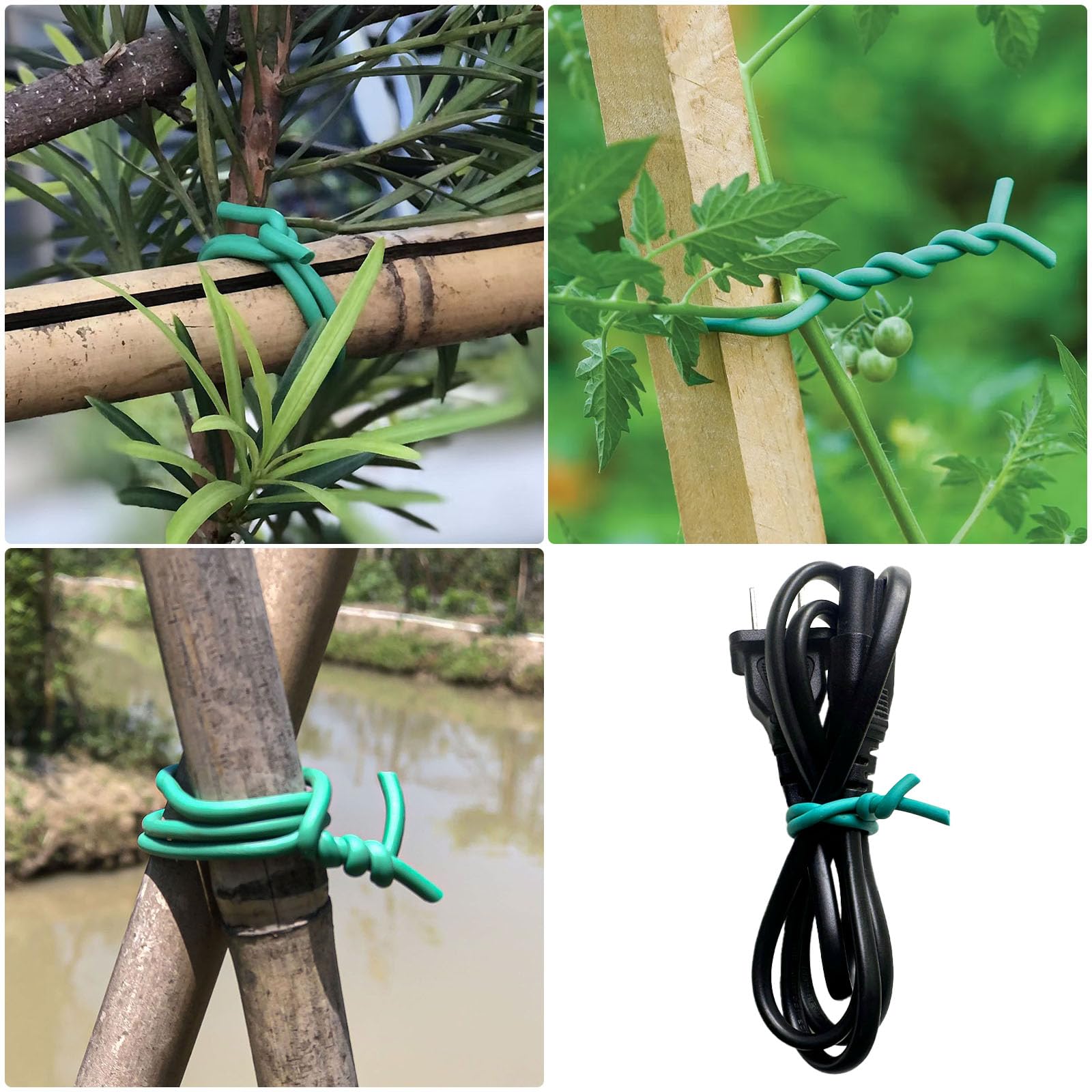 Inomical plant-tie inner-metal-cord offers added strength for vines.