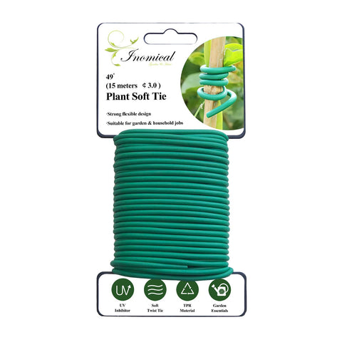 Inomical soft plant wire 49.2ft coiled for versatile garden support.