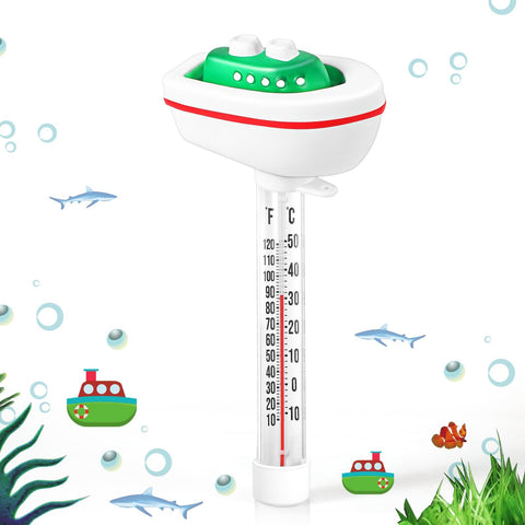 Inpool large-readout thermometer shows Fahrenheit and Celsius for easy temp checks.