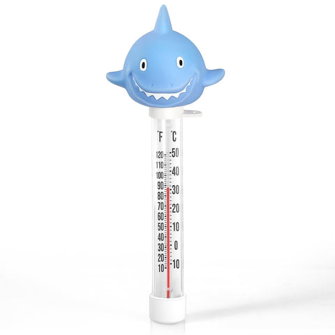 Inpool Shark floating pool thermometer with large readout for easy temperature checks.