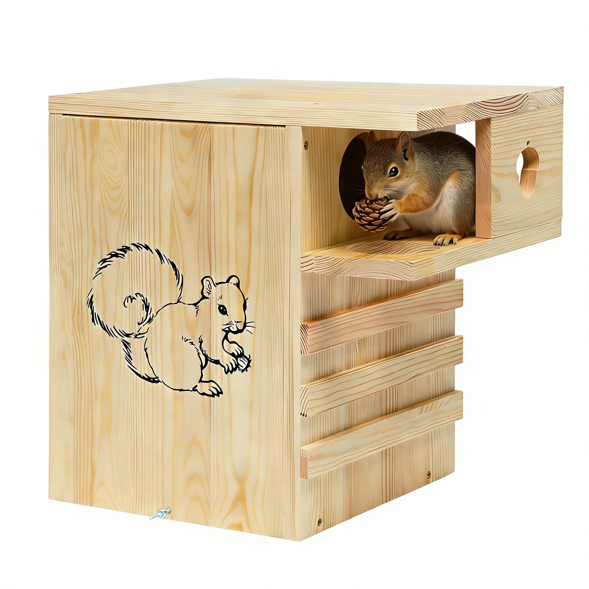 INRLKIT large squirrel house exterior porch for safe outdoor nesting
