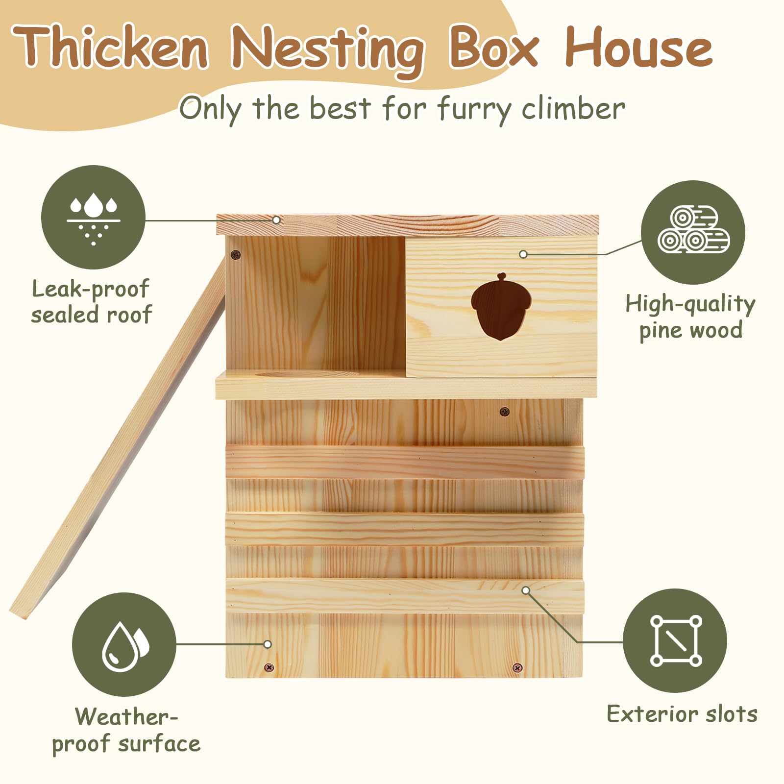 INRLKIT squirrel house middle platform supports wildlife movement