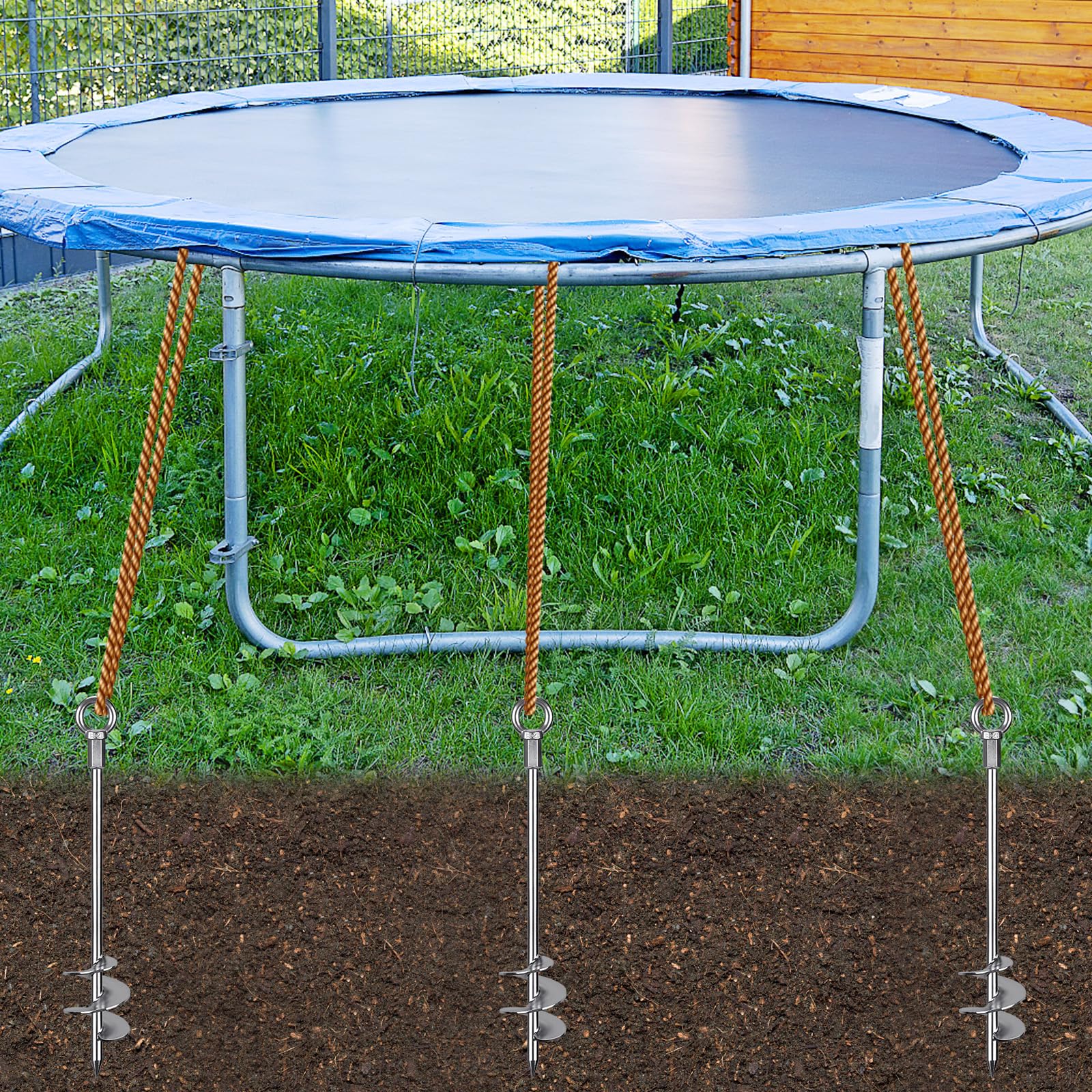 Insaga 30'' ground anchor ready for field use