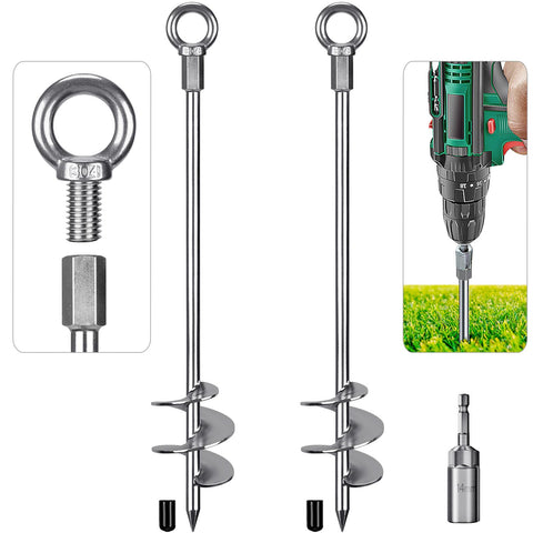 Insaga ground anchor 30-inch length in solid 12mm steel for strong hold