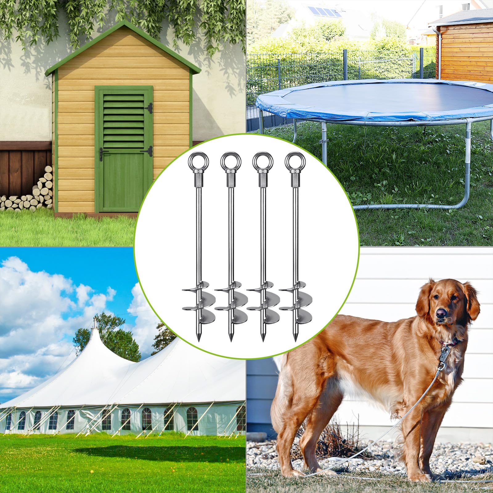 Insaga stable anchors for outdoor spaces, tents, and enclosures
