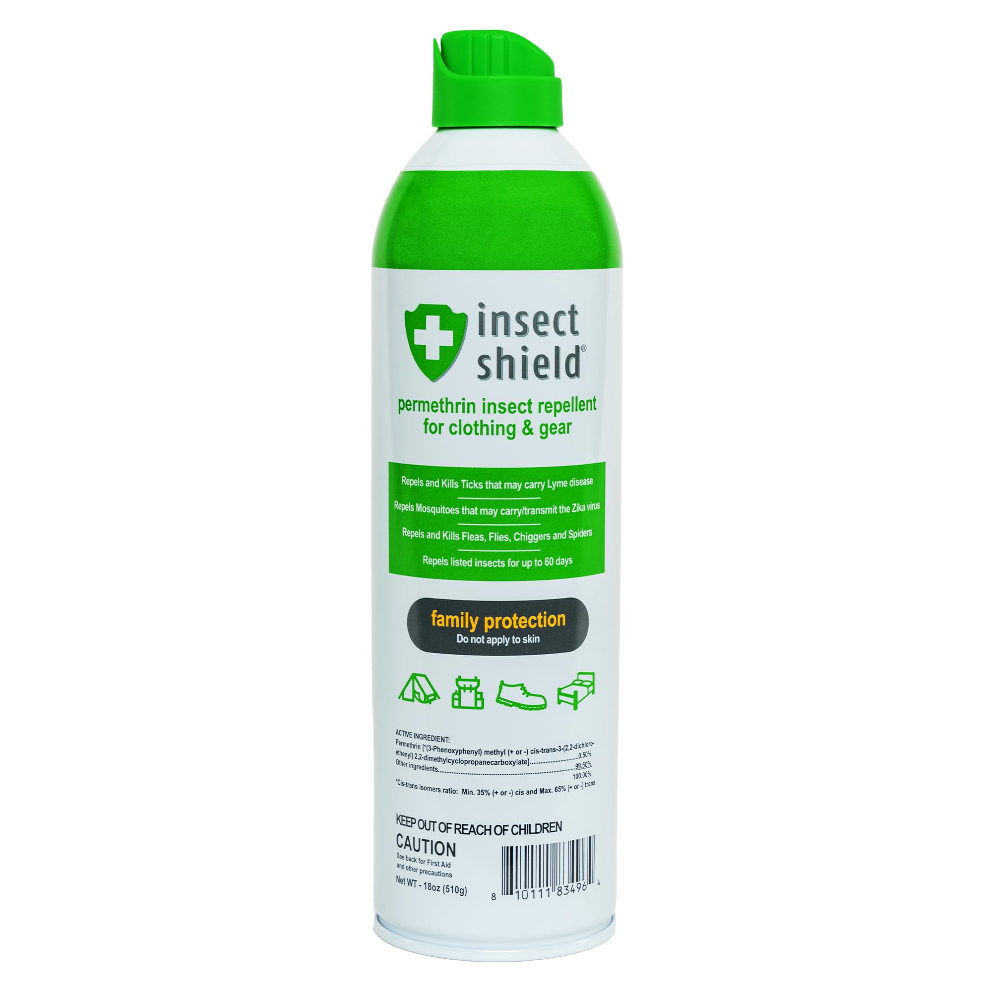 Insect Shield Premium Permethrin Spray bottle pour protects gear during outdoor trips