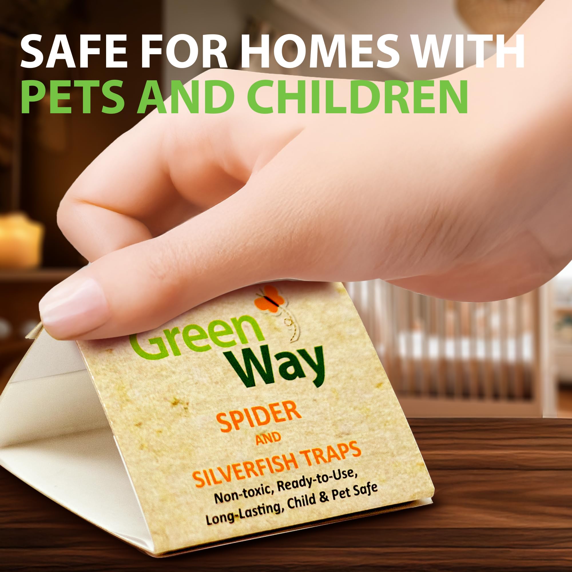 Insects Limited GreenWay glue detail highlights high-strength surface for indoor pest capture.