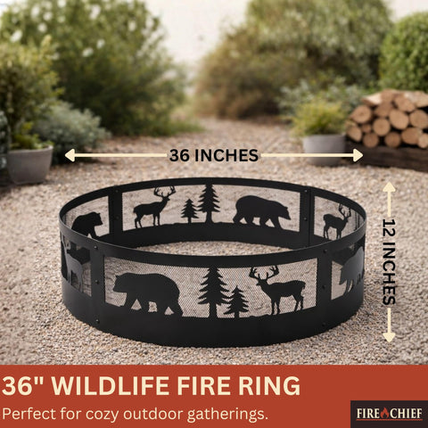 InSideOut backyard setup with 36-inch ring around bonfire.
