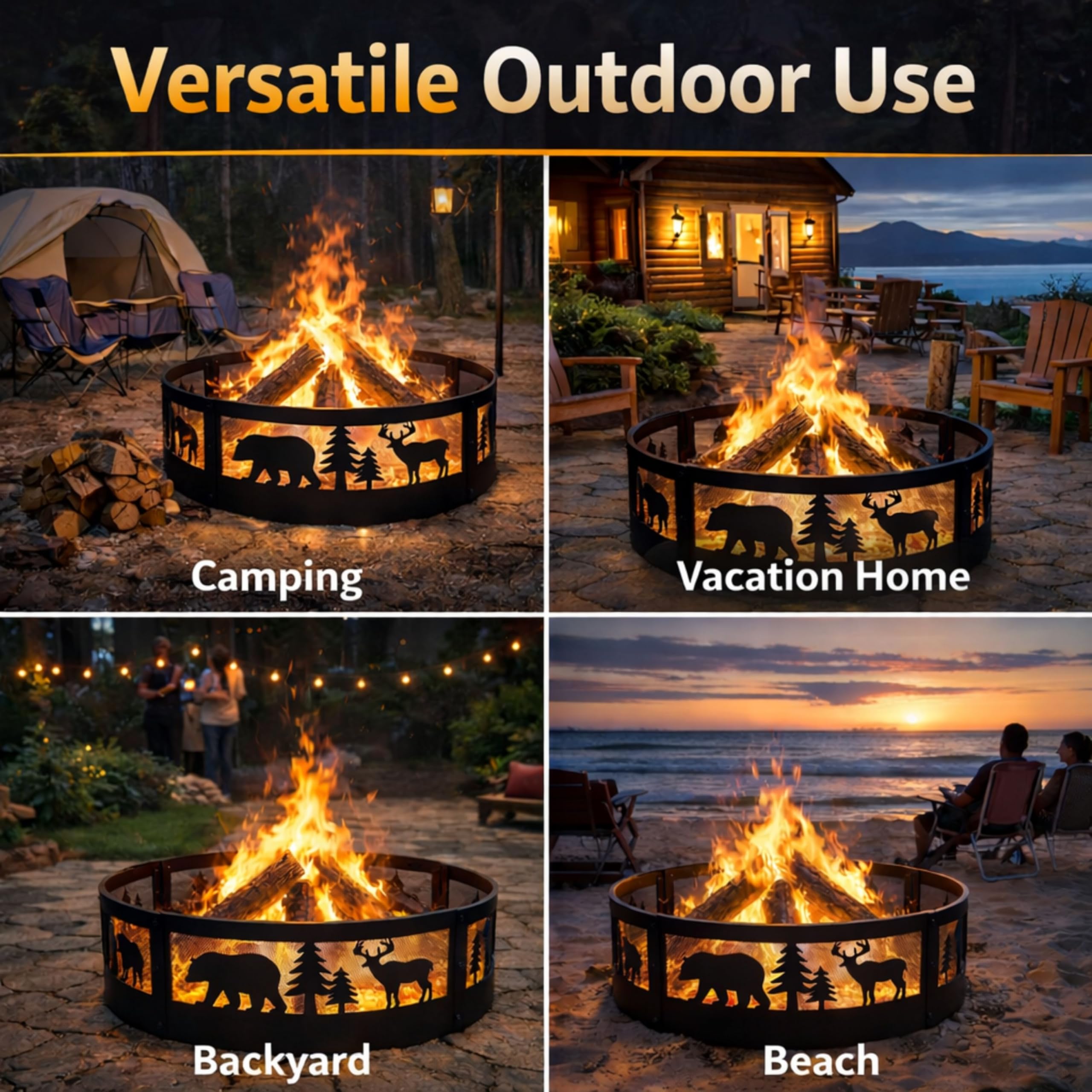 InSideOut heavy duty steel fire ring, withstands high heat.